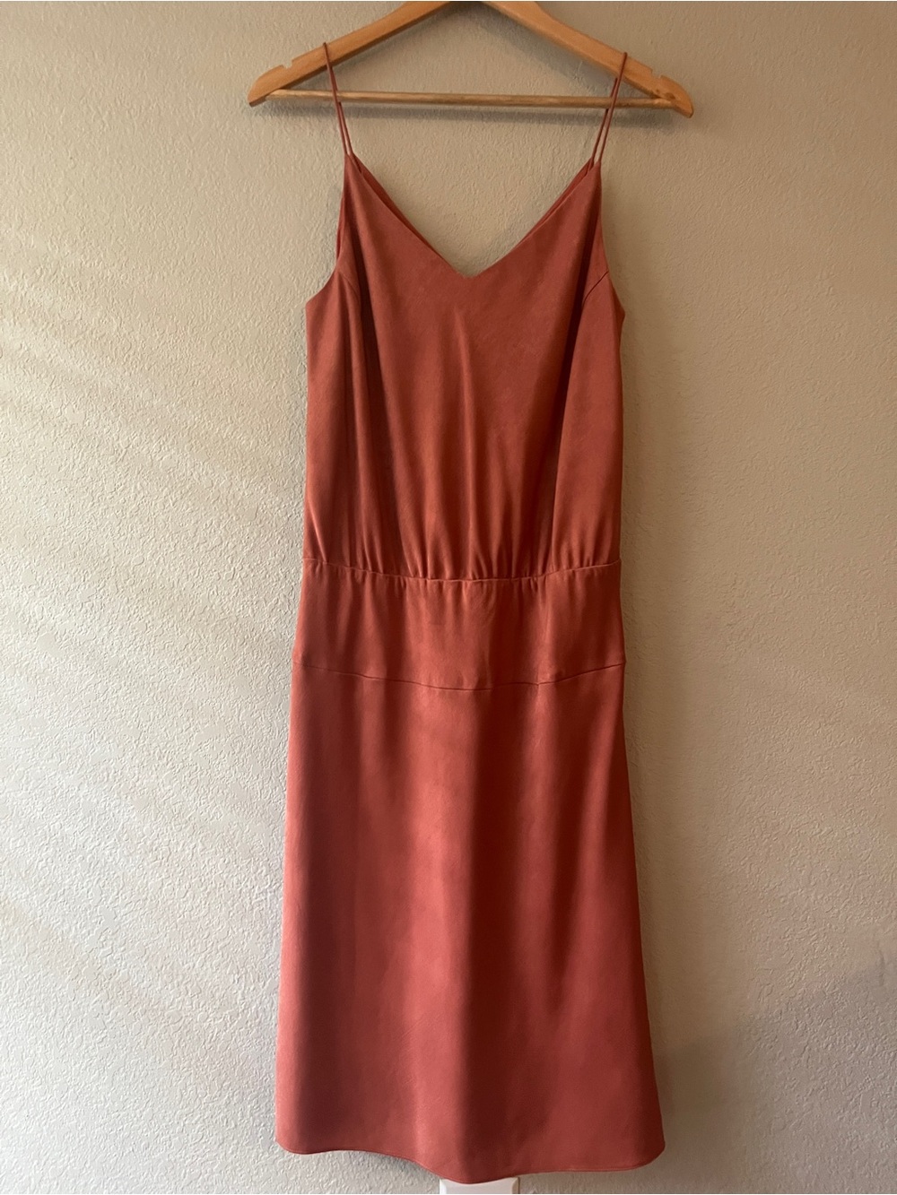 Banana Republic Satin Slip Midi Dress in Terracotta Size 10 - Picture 2 of 8